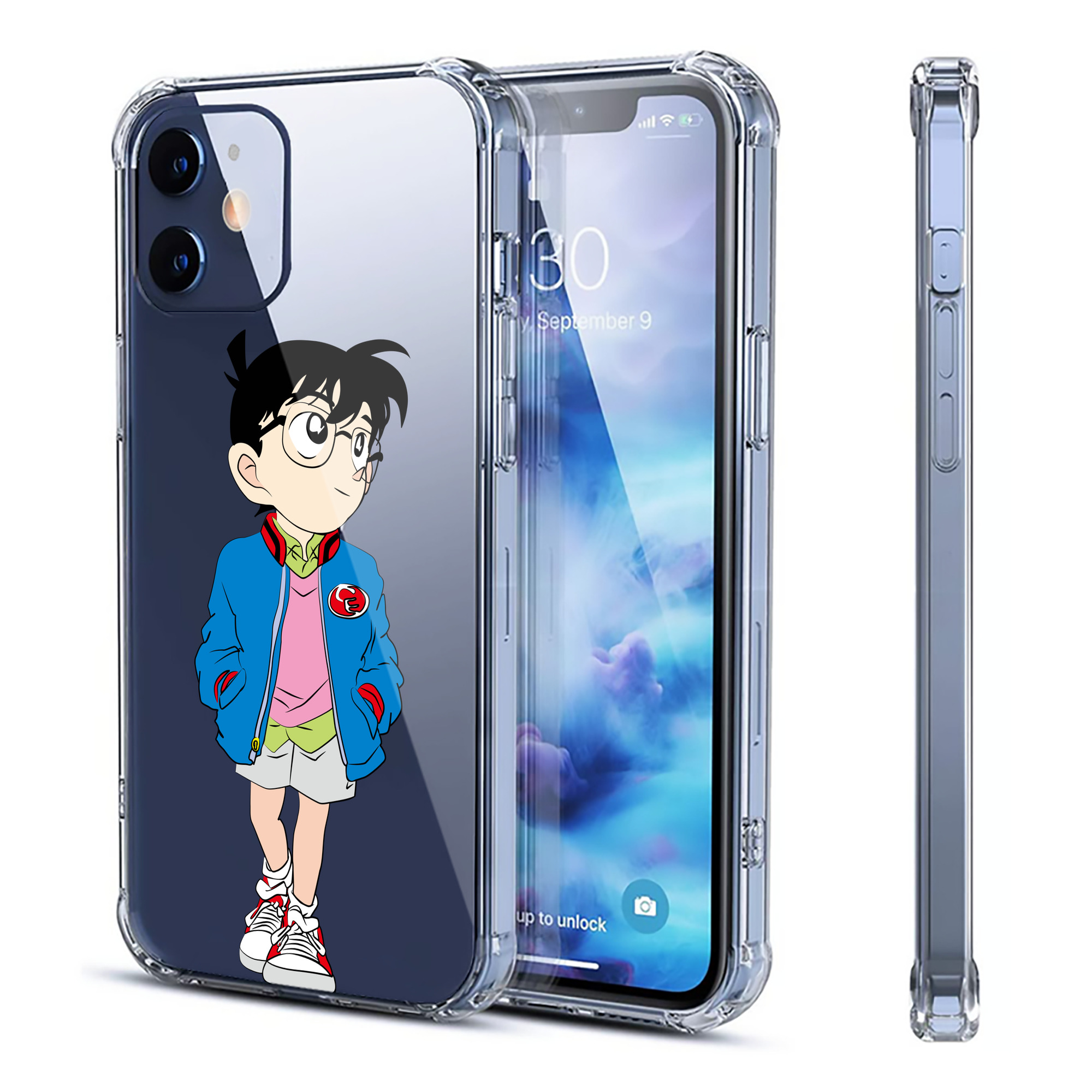 （画像用） 名探偵コナン 江戸川 コナン Detective Conan Conan Edogawa 【iPhone 12シリーズ対応】透明スマホケース（クリアソフトケース）